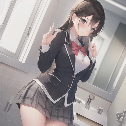 【公衆トイレ✖うんち】美人女子高生が公の便所にもかかわらず、頑張っていきむ様子がw