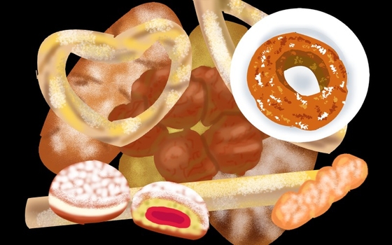 食べ物素材集2、ドーナツあげぱんなど