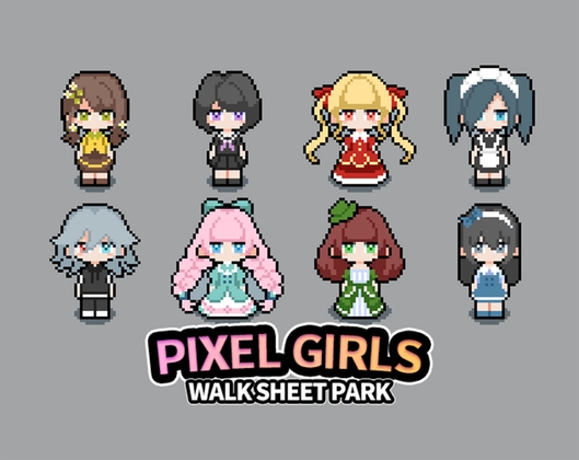 ピクセル女性のウォーキング素材パック