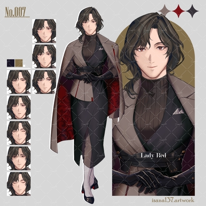 「立ち絵素材_表情差分9種【Lady Red】」(isana137.artwork)
