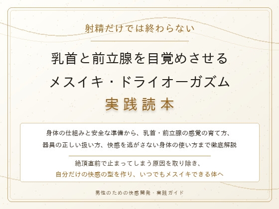 「【完全版】射精だけでは終わらない 乳首と前立腺を目覚めさせる メスイキ・ドライオーガズム実践読本」(男性が乳首やお尻を使って絶頂(メスイキ・ドライオーガズム)するを極める件)
