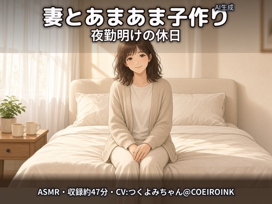 「【本番あり・ラブラブ中出し】夜勤明けの妻(32歳・看護師)と、休日の午後にあまあま子作りえっち～おかえり、今日はずっとくっついてていい?～【合成音声】」(コンテュニエーション)