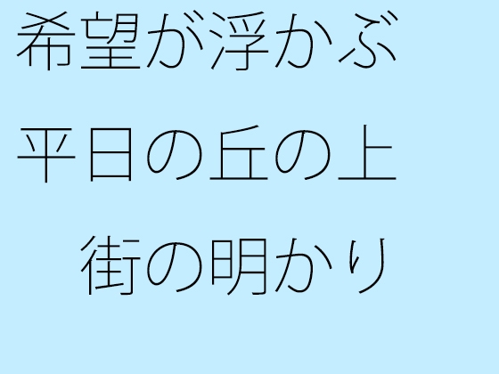 希望が浮かぶ平日の丘の上 街の明かりを見下ろして