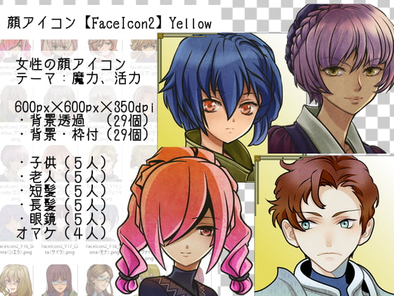 顔アイコン【FaceIcon2】Yellow