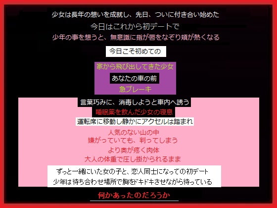 奥手な少年を漸く口説き落とした少女を、初デート直前で攫ったあなた