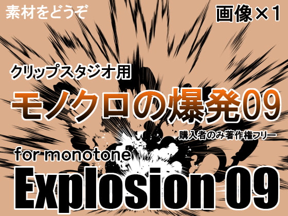 素材をどうぞ『モノクロの爆発09』