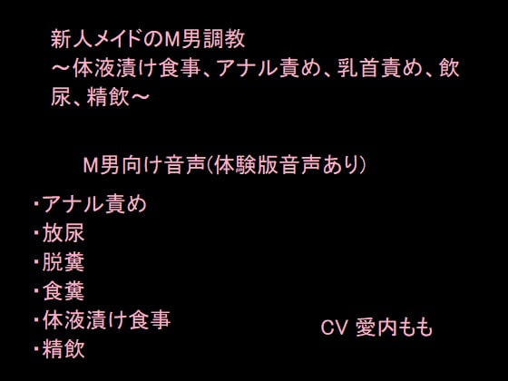 新人メイドのM男調教～体液漬け食事、アナル責め、乳首責め、飲尿、精飲～